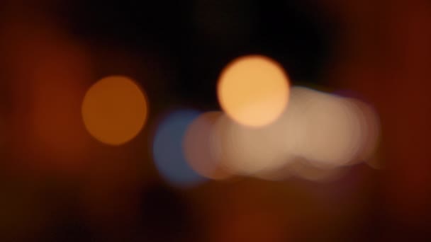 Bokeh luces de fondo de la ciudad de noche — Vídeos de Stock