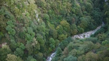 Nehir kanyondan aşağı akıyor