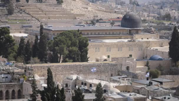 Mezquita de Al-Aqsa en la antigua Jerusalén — Vídeos de Stock
