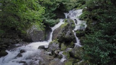 Dağ nehri aşağı akıyor