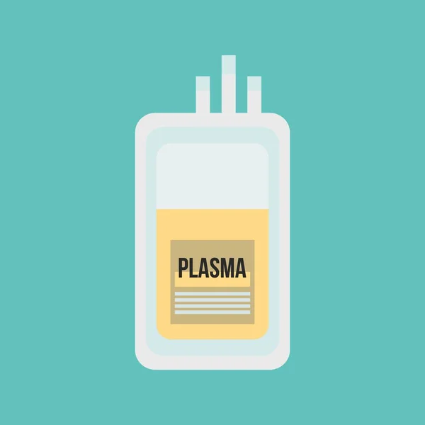 Plasma Plastic Tas Platte Stijl Doneer Plasma Concept Medische Symbool — Stockvector