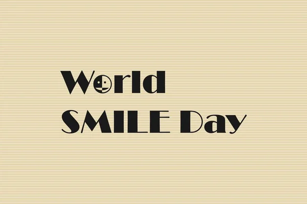 Desain Tipografi Hari Senyum Sedunia Dengan Simbol Senyum - Stok Vektor