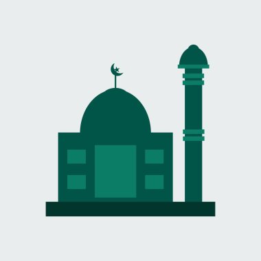 Cami vektör çizimi. İslami kavramsal mimari sembol tasarımı.