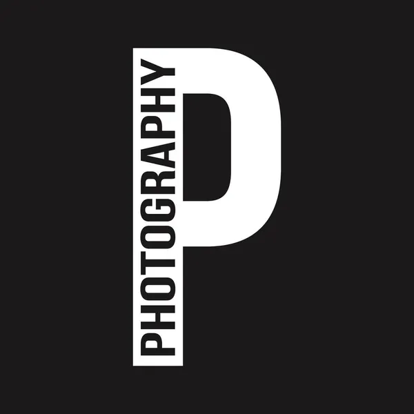 Τυπογραφικό Κείμενο Φωτογραφίας Στην Επιστολή Σχεδιασμός Φορέα Λογότυπου Τυπογραφίας — Διανυσματικό Αρχείο