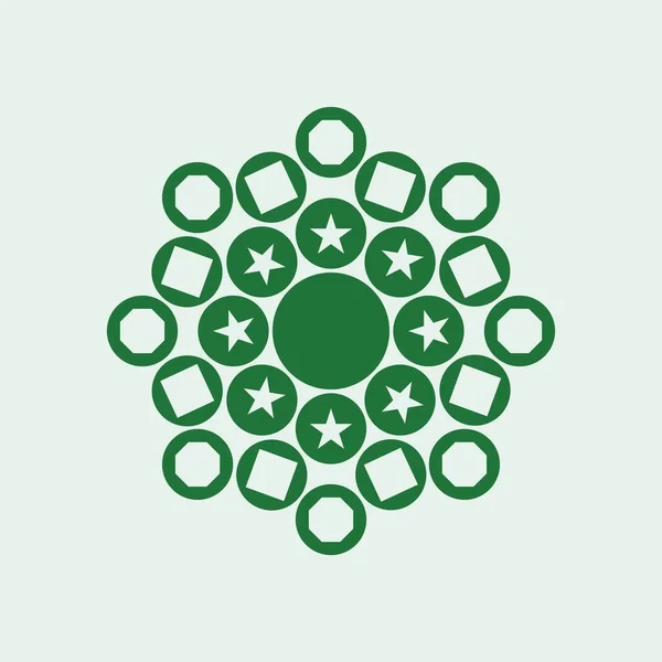 Mandala Design Kružnicí Polygonem Vektorem Tvaru Hvězdy Ilustrace Jednoduchý Design — Stockový vektor