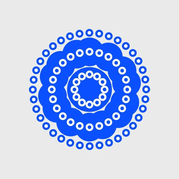 Modrý Kruh Konceptuální Tvar Mandala Vektorové Ilustrace Keramický Titles Design — Stockový vektor