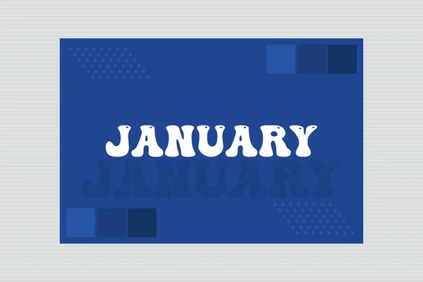 Ιανουάριος Μήνα Τυπογραφία Μπλε Φόντο — Διανυσματικό Αρχείο