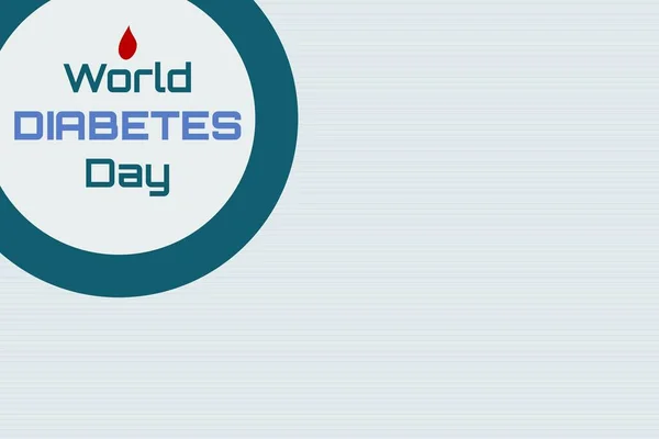 Всесвітній День Діабету Білому Тлі Знак Кола Крапля Крові Вхідним — стоковий вектор