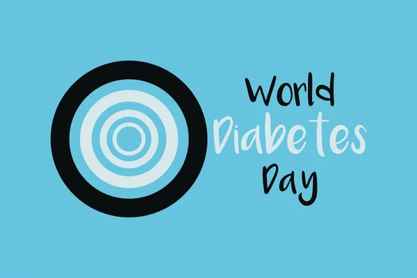 World Diabetes Day Typography Синьому Тлі Концептуальний Дизайн Охорони Здоров — стоковий вектор