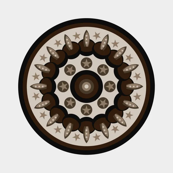 Lámpa Vagy Gyertya Koncepció Mandala Design Fehér Alapon Csempe Kerámia — Stock Vector