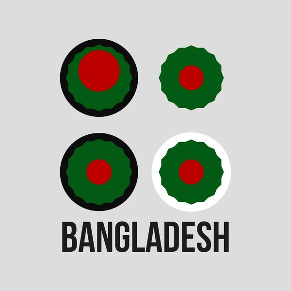 Bangladesh Bandeira Nacional Emblema Conceitual Adesivo Design Vetor Símbolo Verde —  Vetores de Stock