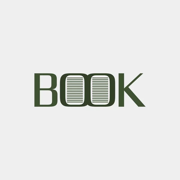 Kniha Konceptuální Typografie Vektorové Logo Design Book Wordmark Logo Design — Stockový vektor