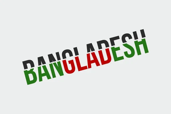 Bangladesh Flag Concept Typography Text Vector Design Green Red Conceptual —  Vetores de Stock