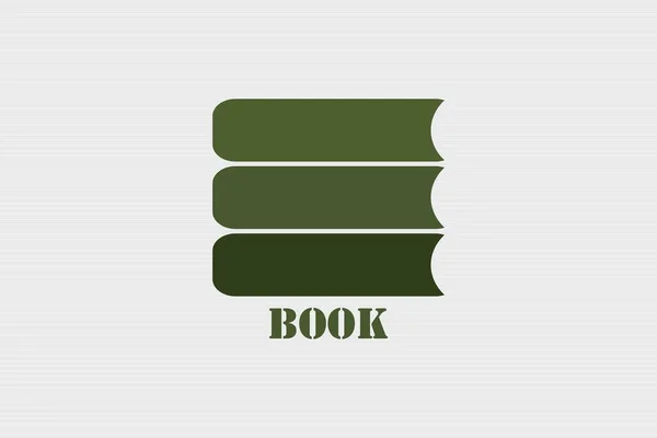 Buchkonzeptionelles Logo Design Bücher Setzen Ikonische Logo Vektor Illustrationen Logo — Stockvektor