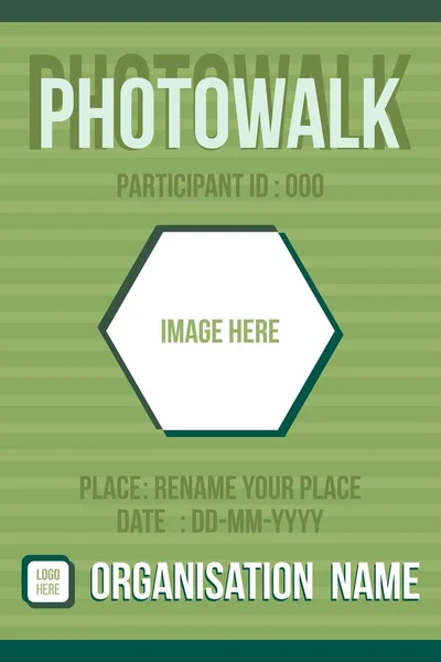 Photowalk Design Cartão Identidade Design Cartão Identidade Para Membros Photowalk — Vetor de Stock