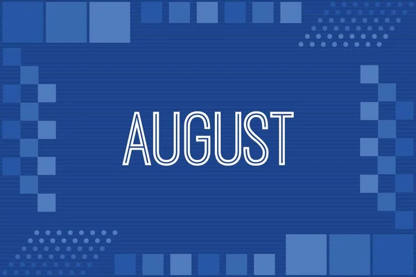 August Typography Blue Luxury Frame Background Design Calendar Conceptual Vector — Stockvector