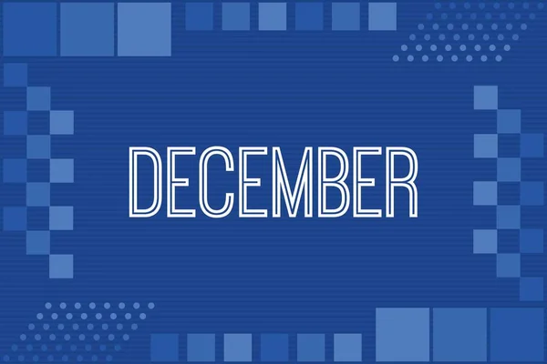 December Typography Blue Luxury Frame Background Design Calendar Conceptual Vector —  Vetores de Stock
