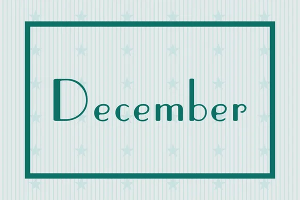 December Frame White Background Stars Pattern Design Calendar Concept Month — Image vectorielle