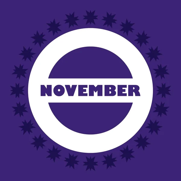 November Month Circle Shape Vector Illustration Conceptual Calendar Element — Vetor de Stock