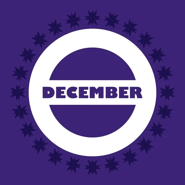 Bulan Desember Pada Lingkaran Bentuk Ilustrasi Vektor Elemen Kalender Konseptual - Stok Vektor