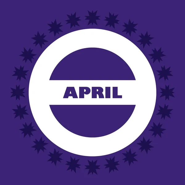 April Month Circle Shape Vector Illustration Conceptual Calendar Element — Archivo Imágenes Vectoriales