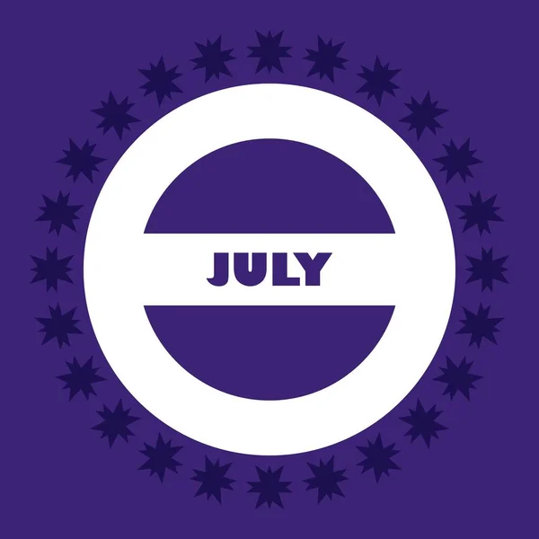 July Month Circle Shape Vector Illustration Conceptual Calendar Element — Stockvector