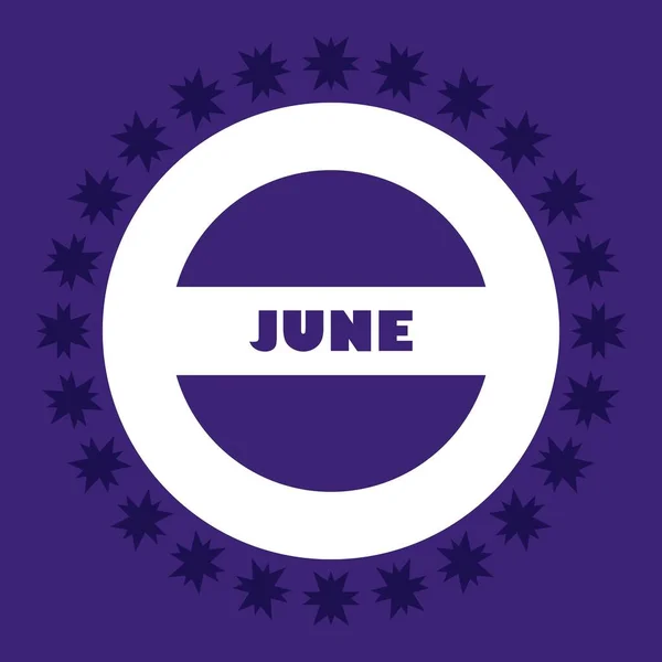 June Month Circle Shape Vector Illustration Conceptual Calendar Element — Stockvector