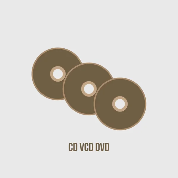 Vcd Dvdディスクシンボルベクトル設計 コンパクトディスクカセットアイコンイラスト — ストックベクタ