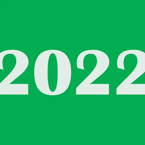 Blanco Numérico 2022 Texto Sobre Diseño Fondo Verde — Vector de stock