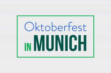 Ekim Festivali Münih tipografi metin posteri, afiş, etiket ve t-shirt tasarımı. 