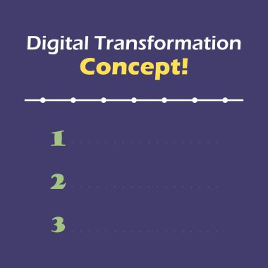 Dijital Dönüşüm Konseptini gösteren not yazılıyor. Dijital Dönüşüm Konsepti Analiz Listesi. Not kartı, dikkat, kısa not kağıdı ve basit bilgi tasarımı.