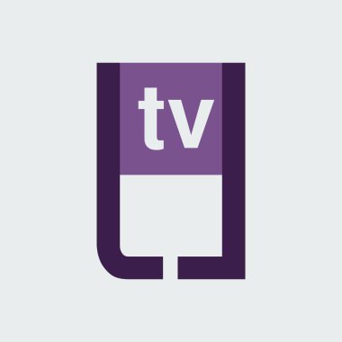 TV için U harfi konsept logosu. Utv harfi simgesel logo vektör çizimi. Logo vektör tasarımı. 
