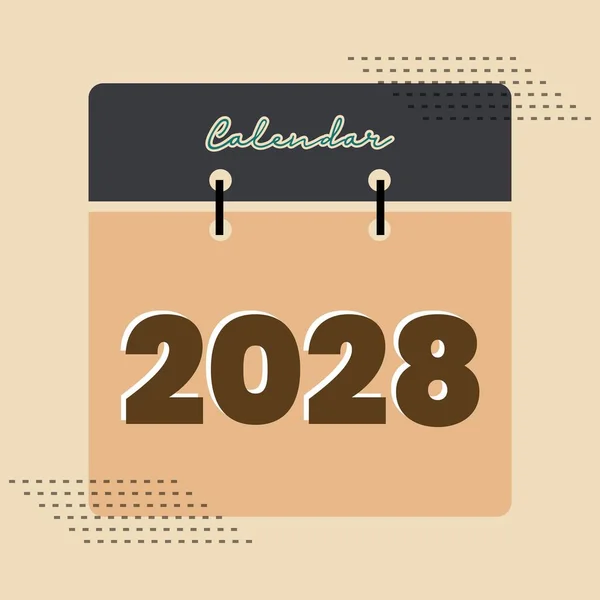 2028 Diseño Página Calendario 2028 Diseño Portada Calendario — Archivo Imágenes Vectoriales