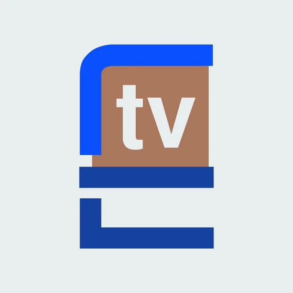 电视上的字母概念标识 Etv字母标记图标标识矢量插图 — 图库矢量图片
