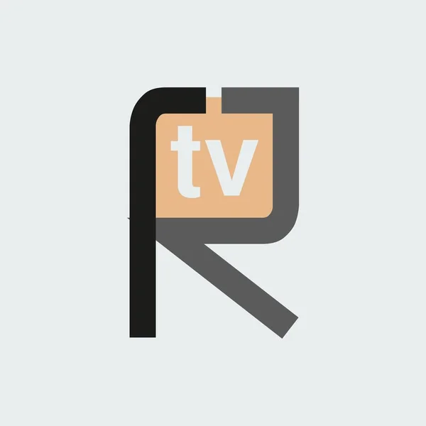 Logo Konceptu Písmene Pro Televizi Rtv Písmeno Značka Ikonické Logo — Stockový vektor