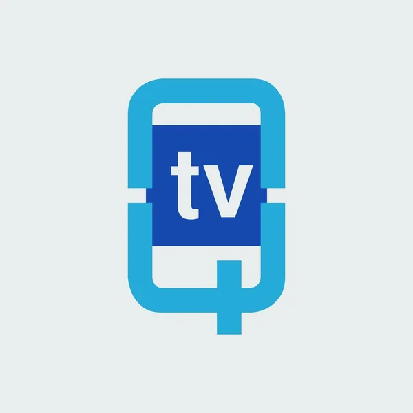 Логотип Буквы Телевидения Буква Qtv Обозначает Знаковую Векторную Иллюстрацию Логотипа — стоковый вектор