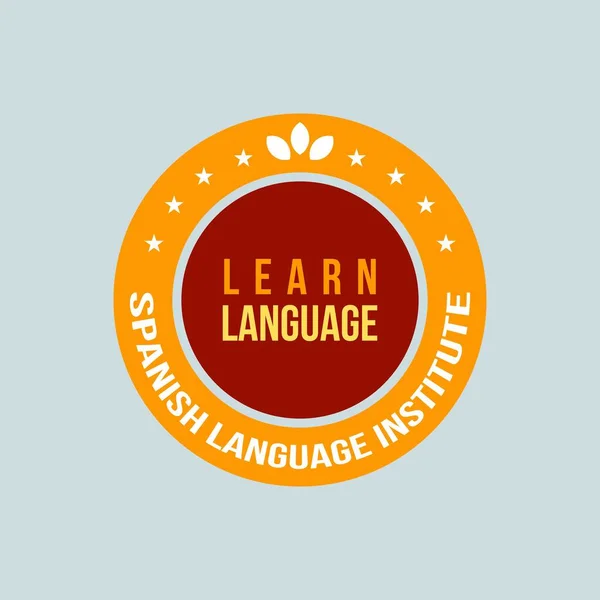 언어를 배우라 스페인어 디자인 및그와 관련된 외국어 센터를 디자인 — 스톡 벡터