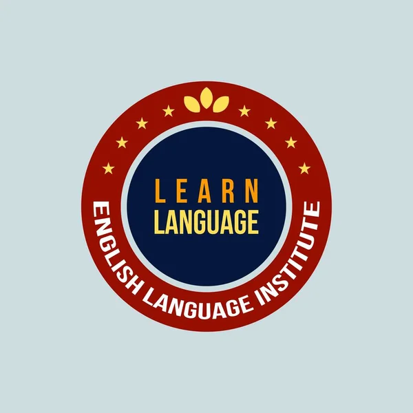 언어를 배우라 English Language Institute 디자인 및그와 관련된 외국어 센터를 — 스톡 벡터