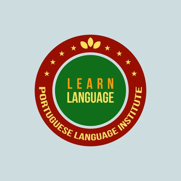 언어를 배우라 포르투갈어 디자인 및그와 관련된 외국어 센터를 디자인 — 스톡 벡터