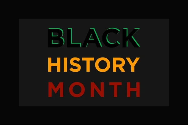 Μαύρο Ιστορία Μήνα Τυπογραφία Κείμενο Διανυσματικό Σχεδιασμό Φεβρουάριος Μήνας Γιορτάσουν — Διανυσματικό Αρχείο