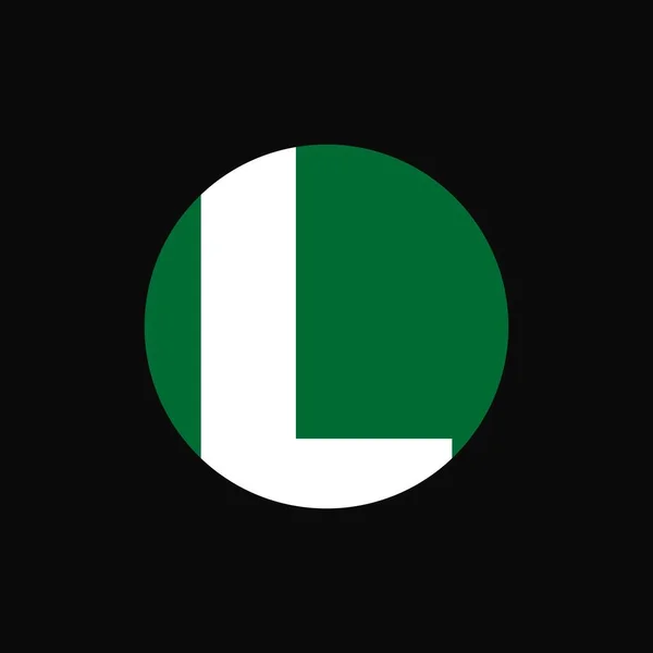 L文字象徴的なロゴベクトルイラスト 円形ベクトルデザインのLフラットロゴ — ストックベクタ