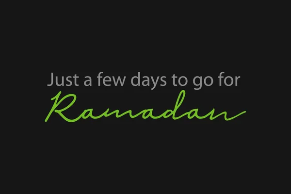 Tylko Kilka Dni Ramadan Typografia Tekst Wektor Projektu Islamski Projekt — Wektor stockowy