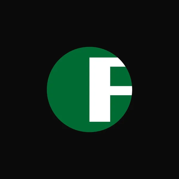 Lettermerk Iconische Ronde Logo Vector Illustratie Wit Groen Conceptueel Logo — Stockvector