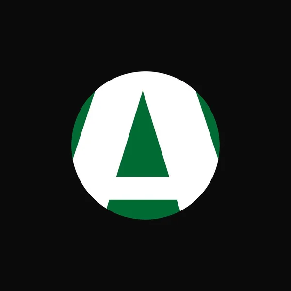 Lettermark Iconic Logo Vector Illustration White Green Conceptual Logo Design — Stock Vector