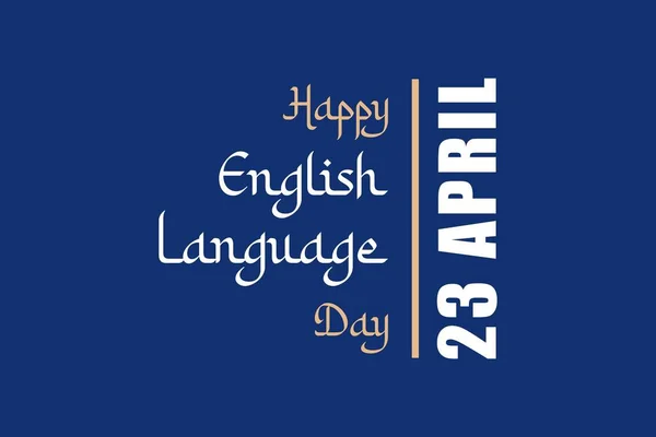 Selamat Hari Bahasa Inggris Desain Vektor Tipografi Gaya Arab April - Stok Vektor