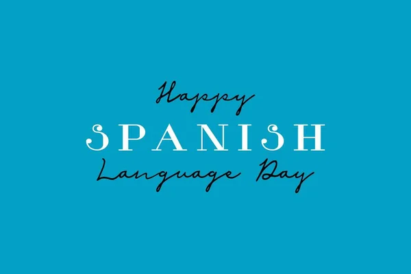 Selamat Hari Bahasa Spanyol April Tulisan Tipografi Berbahasa Spanyol Poster - Stok Vektor
