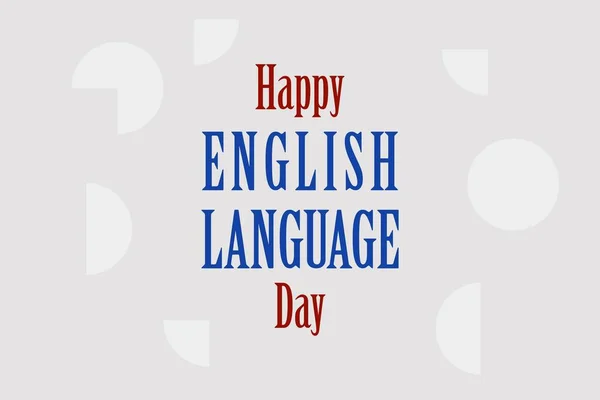 Selamat Hari Bahasa Inggris April Belajar Bahasa Inggris Poster Teks - Stok Vektor