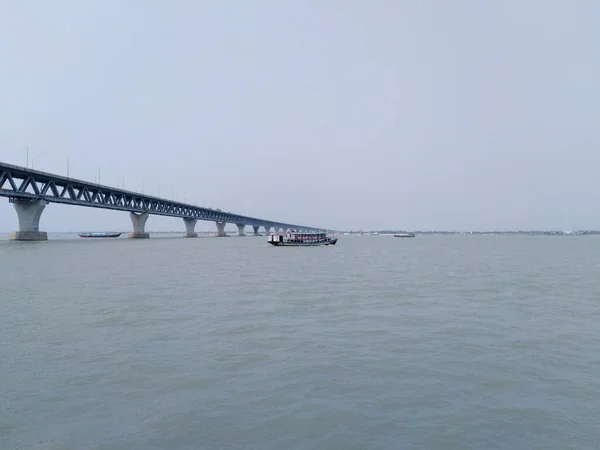 Munshiganj Dhaka Bangladesh April 2022 Proyek Terbesar Bangladesh Jembatan Multiguna — Stok Foto