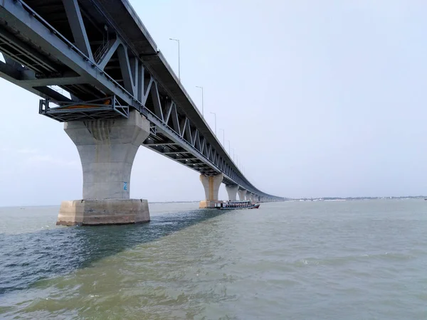 Munshiganj Bangladesh Avril 2022 Pont Padma Est Pont Routier Ferroviaire — Photo
