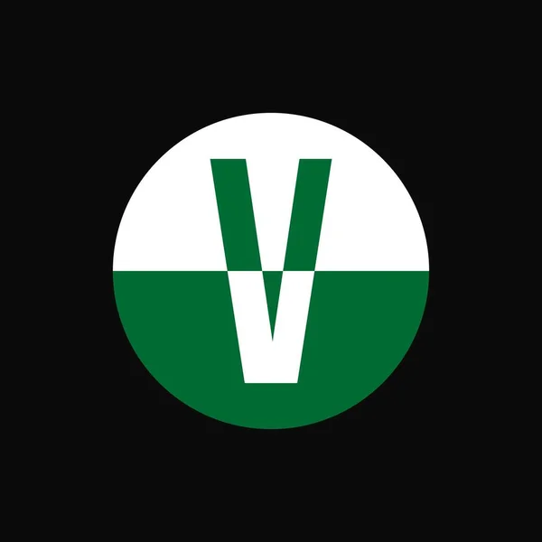 Vレターマークのロゴデザイン 緑と白のコンセプトの象徴的なブランドのロゴベクトルイラスト — ストックベクタ